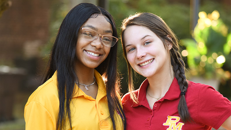 Two female Purcell Marian High School Students